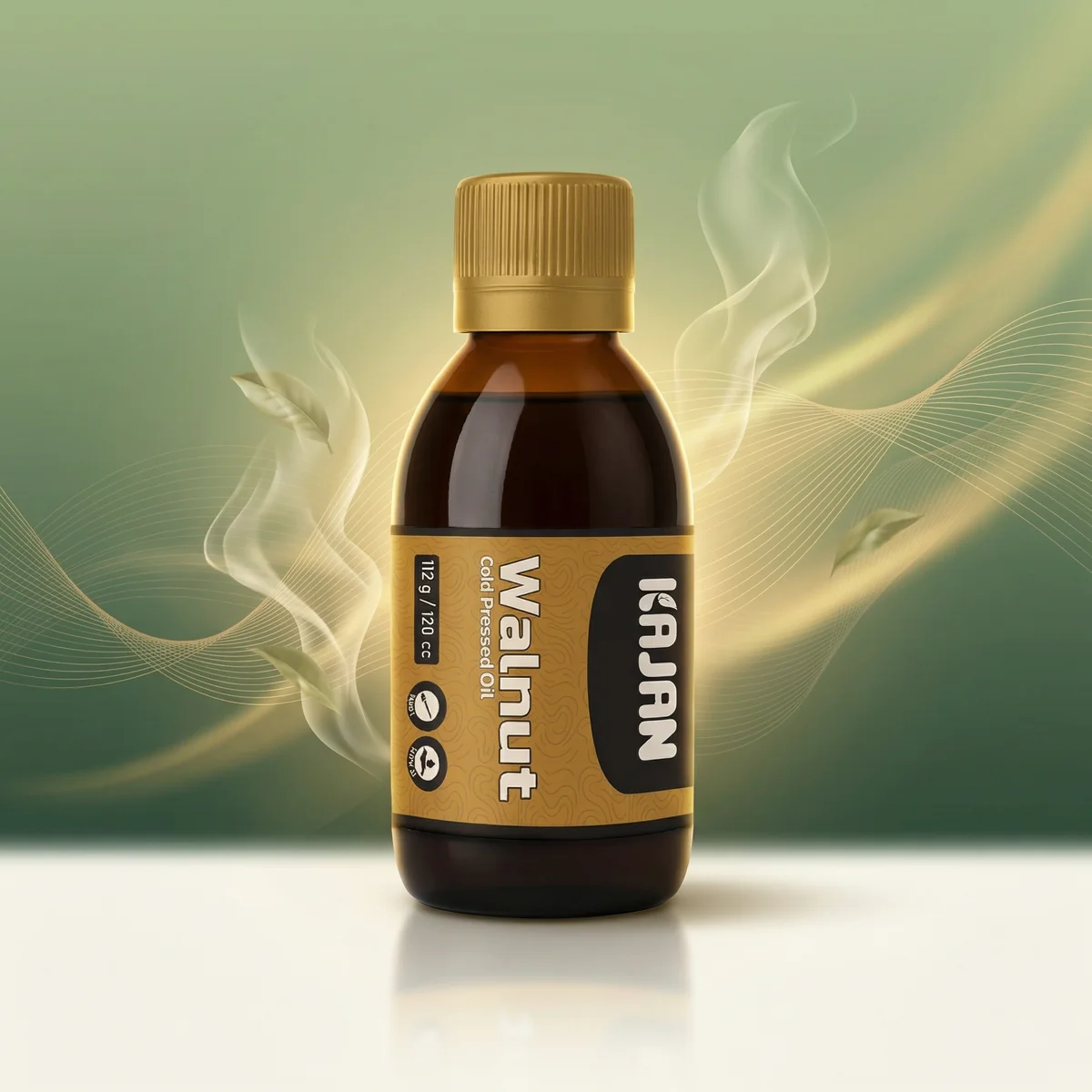 kajen-walnut-oil-cold-pressed روغن گردو کاژان 120 میلیلیتر پرس سرد