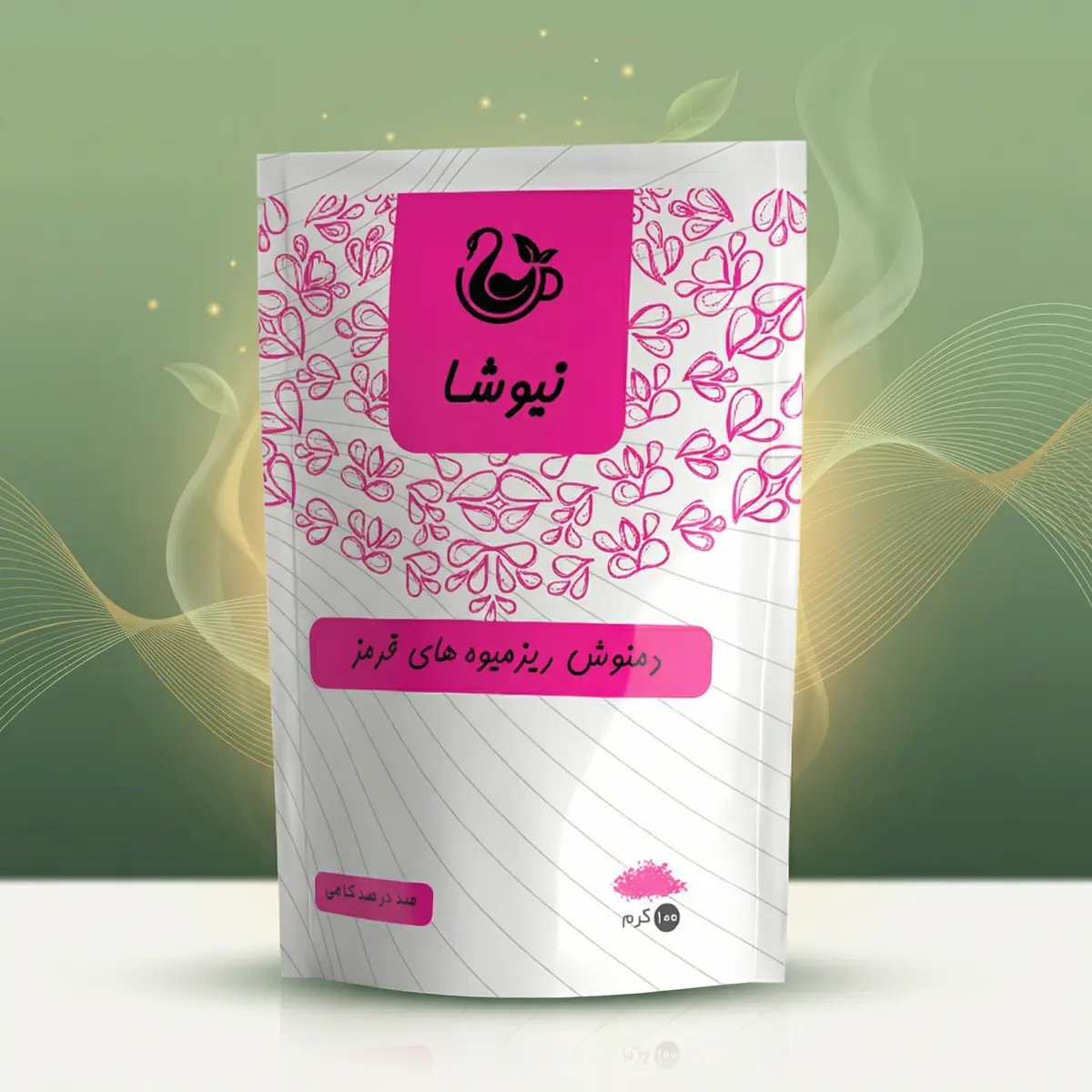 newsha-herbal-tea-red-berries دمنوش ریزمیوههای قرمز نیوشا 100 گرمی Mixed Berry Infusion