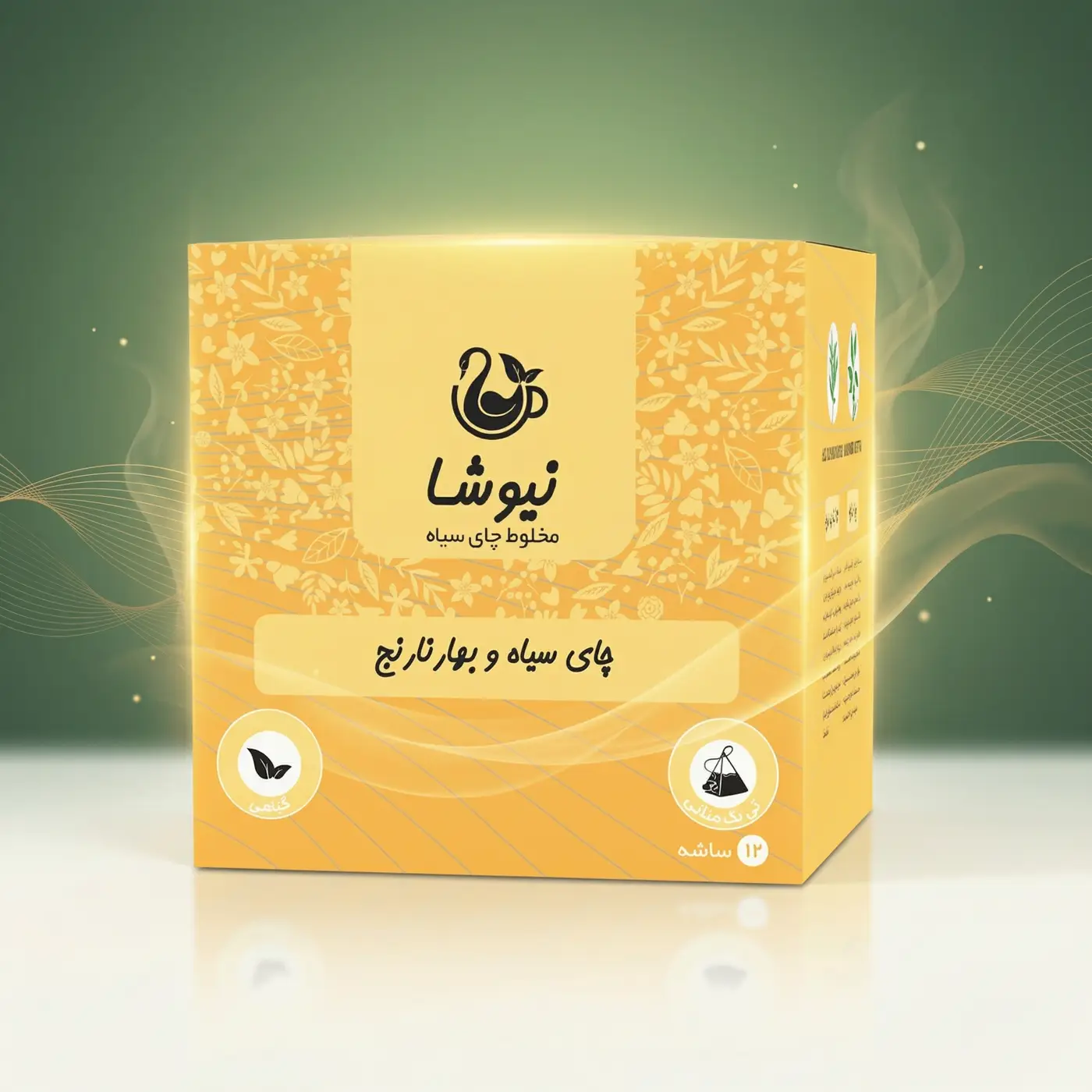 niktea-black-tea-mint چای سیاه و بهارنارنج نیوشا Newsha Orange Blossom Black Tea