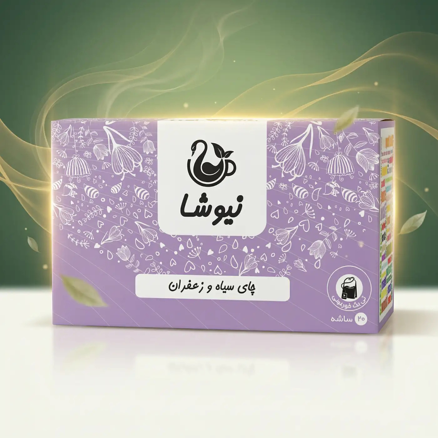 niktea-black-tea-saffron چای سیاه و زعفران نیوشا Newsha Saffron Black Tea