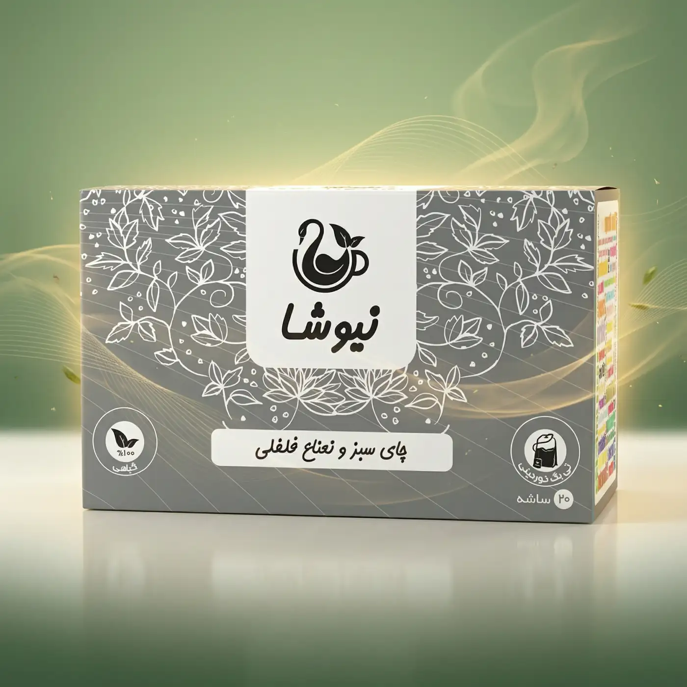 niktea-green-tea-peppermint چای سبز و نعناع فلفلی نیوشا Newsha Green Tea Peppermint