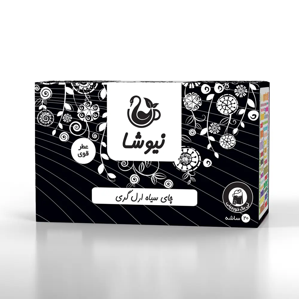 چای ارل گری کیسه ای 20عددی - عطر قوی چای ارل گری نیوشا Newsha Earl Grey Tea