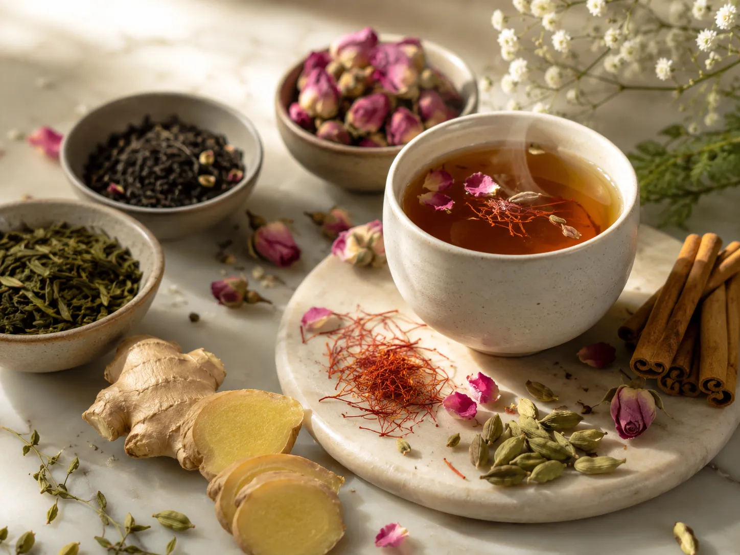 گیاهان و دمنوشهای مناسب برای انرژی، گرمی بدن و بهبود حال عمومی