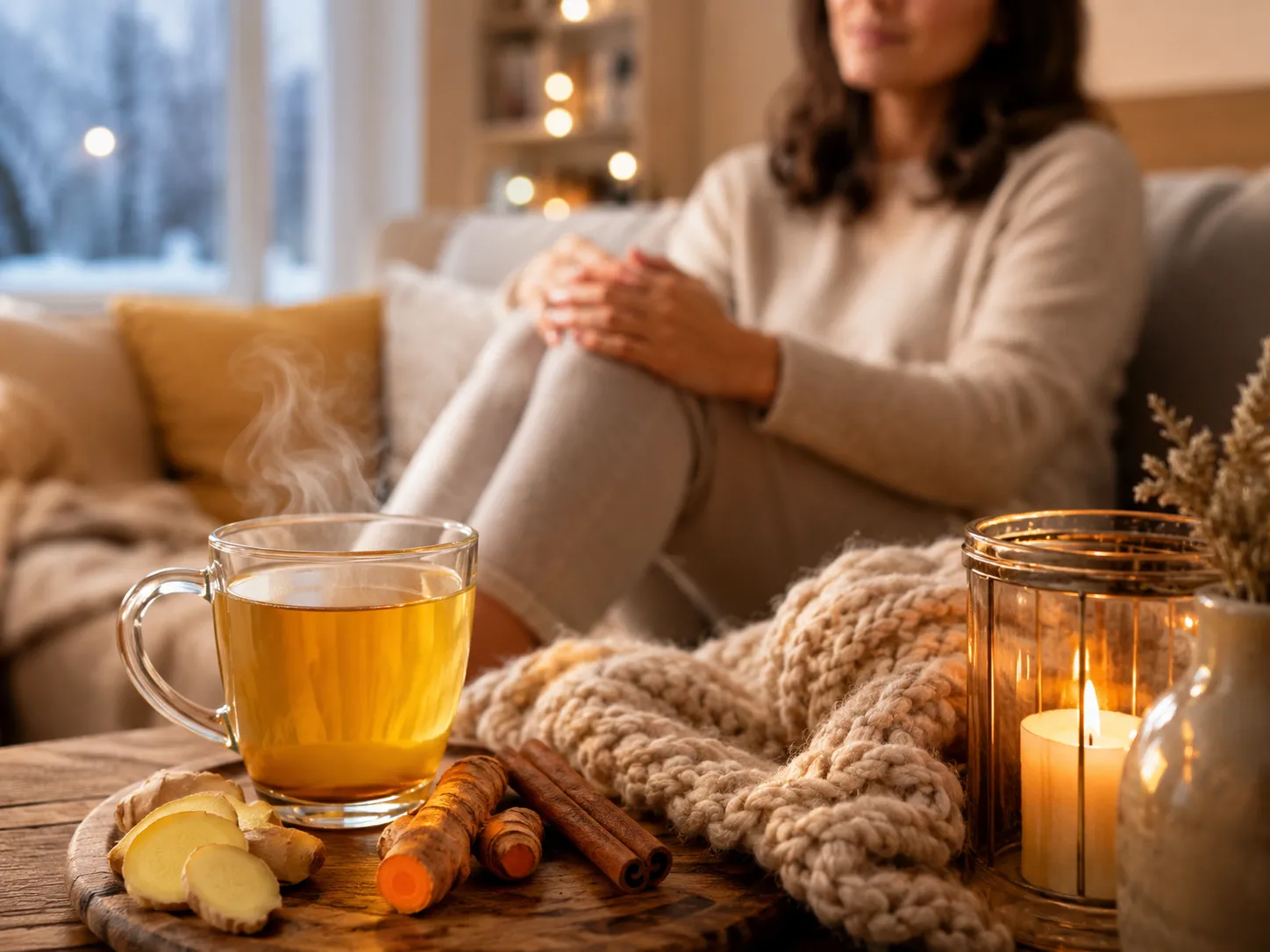 دمنوش گرم زنجبیل و زردچوبه برای خشکی مفاصل و روزهای سرد