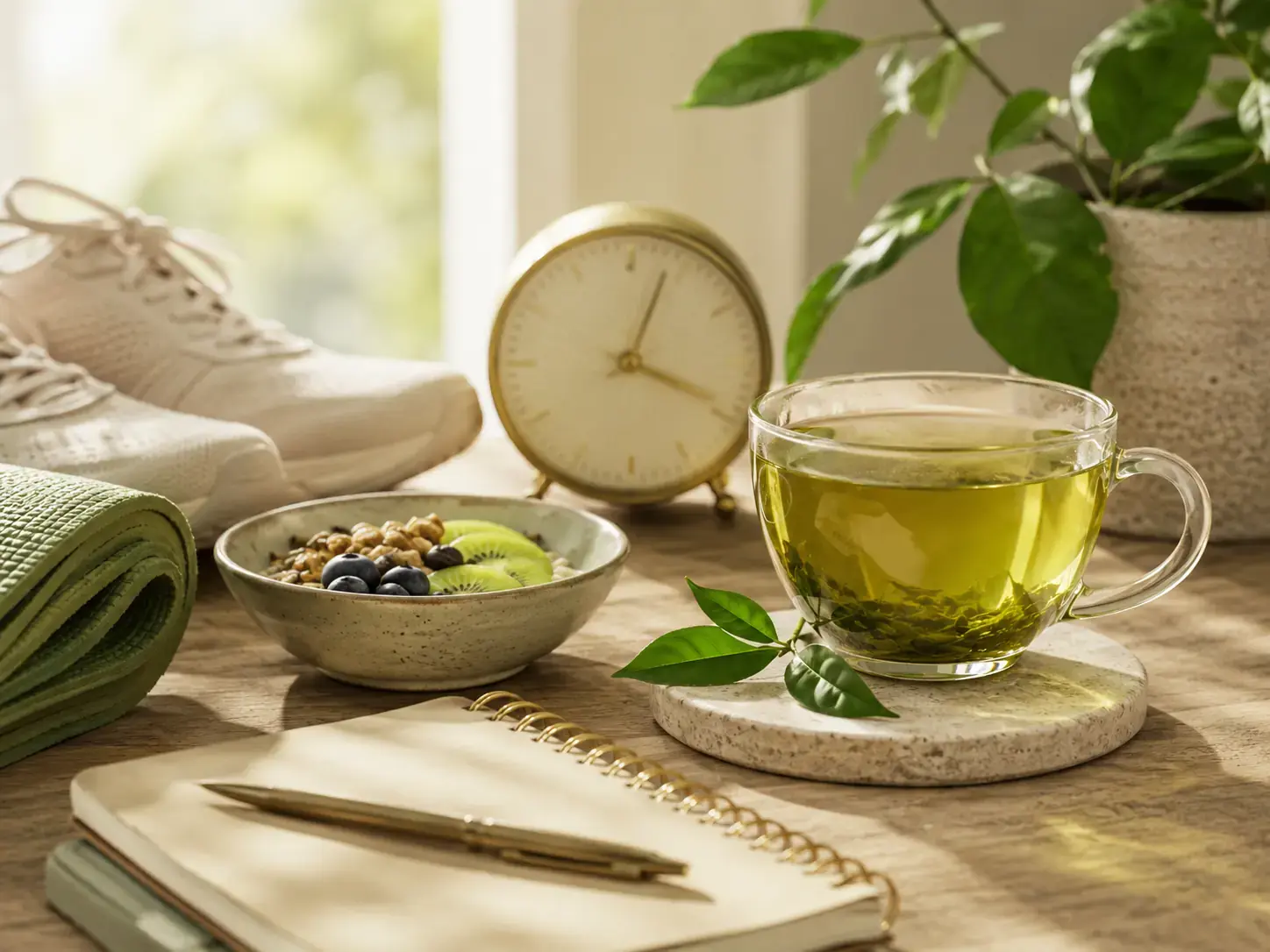 بهترین زمان مصرف چای سبز برای لاغری بهترین زمان مصرف چای سبز برای لاغری در کنار صبحانه و فعالیت بدنی